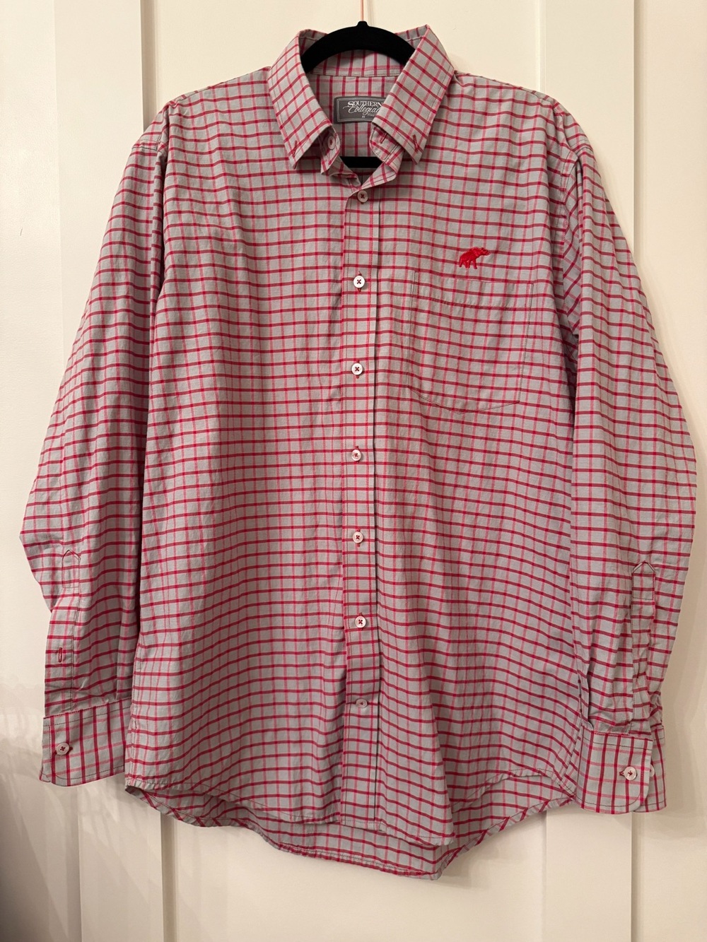 Men's Alabama embroidered Long-Sleeve Check Button-Down Shirt - runs BIG